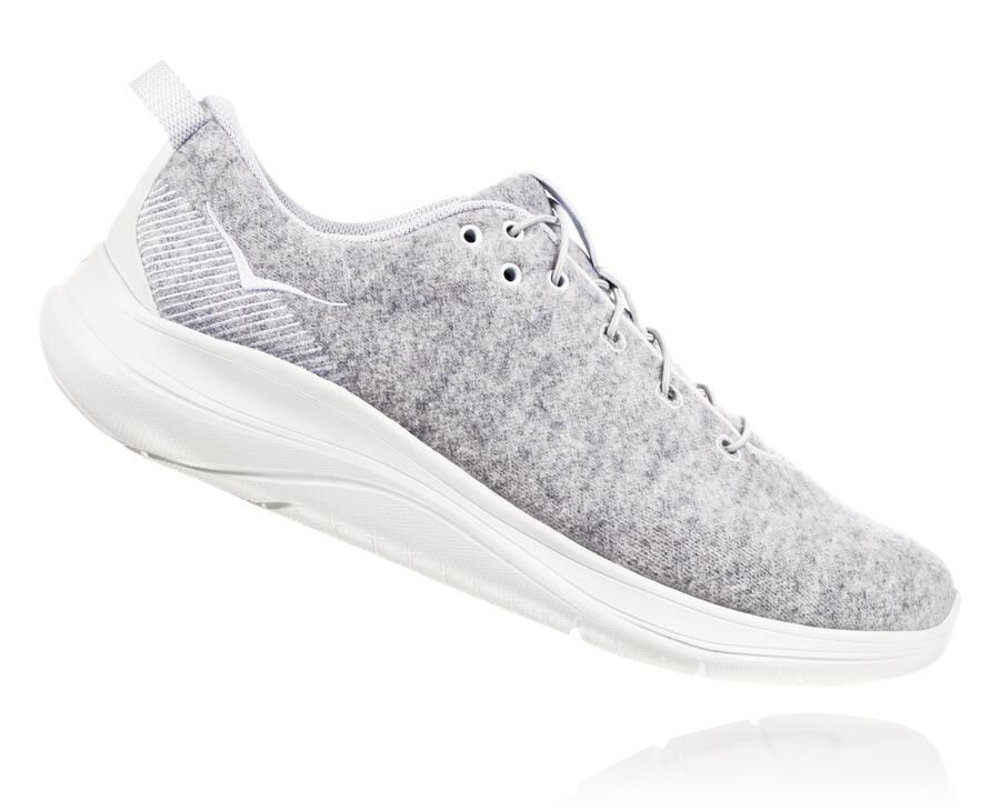 Running Shoes Womens - Hoka One One Hupana Flow Wool - Grey - WCMOJDV-72